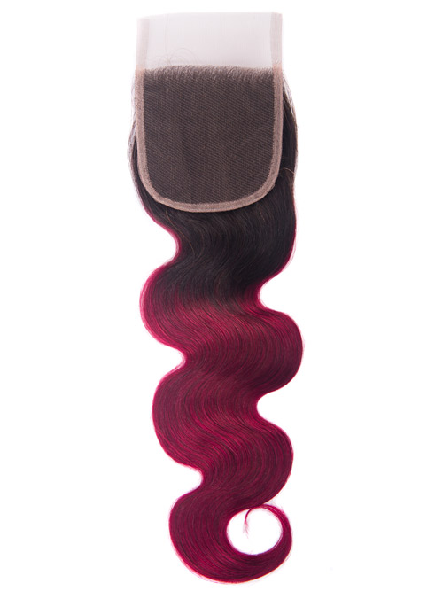 Sahar Essential Virgin Remy Human Hair  Top Lace Closure 4" x 4" (8A) - Body Wave #OT118 14 inch