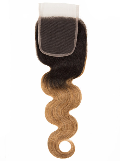 Sahar Essential Virgin Remy Human Hair  Top Lace Closure 4" x 4" (8A) - Body Wave #OT27 12 inch