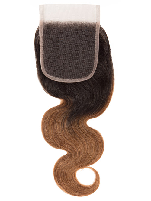 Sahar Essential Virgin Remy Human Hair  Top Lace Closure 4" x 4" (8A) - Body Wave #OT30 16 inch