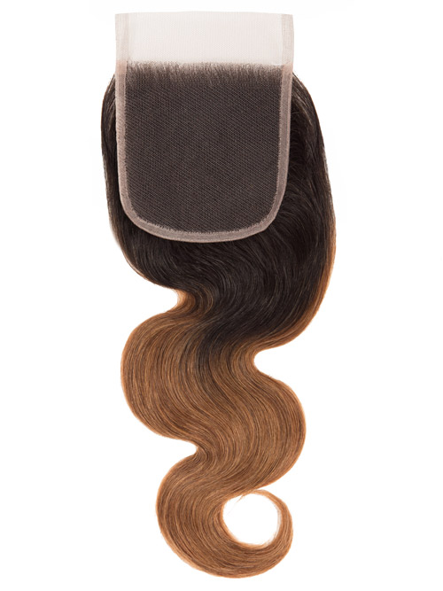 Sahar Essential Virgin Remy Human Hair Top Lace Closure 4" x 4" (8A) - Body Wave #OT30 12 inch