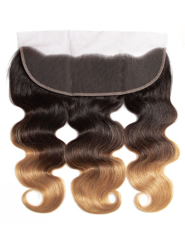 Sahar Essential Virgin Remy Human Hair Front Lace Closure 4" x 13" (8A) - Body Wave #OT/4/27 12 inch