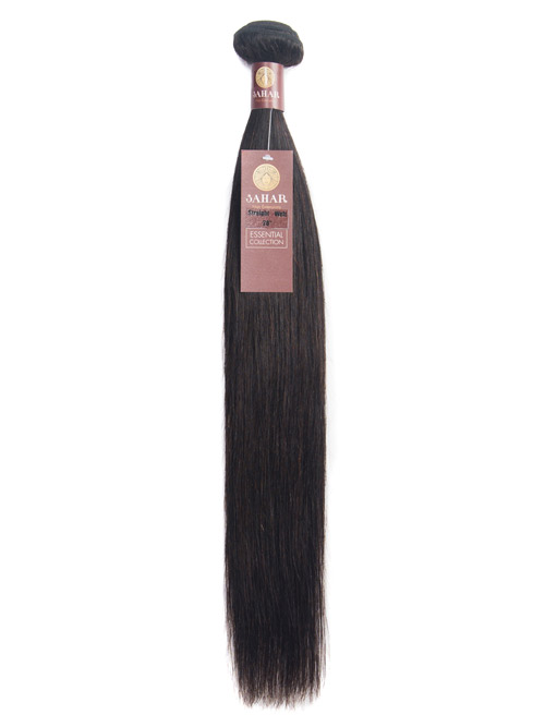 Sahar Essential Virgin Remy Human Hair Extensions 100g (8A) - Straight #1B-Natural Black 20 inch