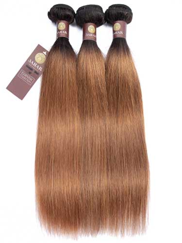 Sahar Essential Virgin Remy Human Hair Extensions Bundle (8A) - #OT30 Straight 14"+14"+14" No Closure Part