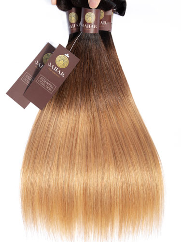 Sahar Essential Virgin Remy Human Hair Extensions Bundle (8A) - #T1b/4/27 Straight