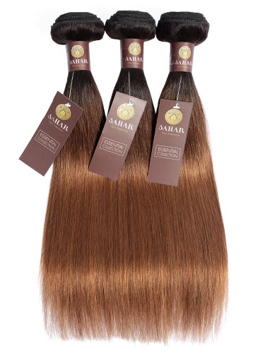 Sahar Essential Virgin Remy Human Hair Extensions Bundle (8A) - #T1b/4/30 Straight