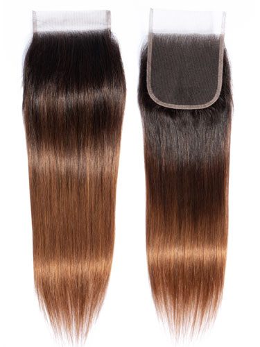 Sahar Essential Virgin Remy Human Hair Extensions Bundle (8A) - #T1b/4/30 Straight