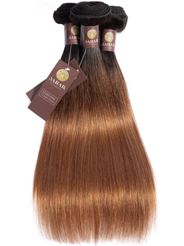 Sahar Essential Virgin Remy Human Hair Extensions Bundle (8A) - #T1b/4/30 Straight