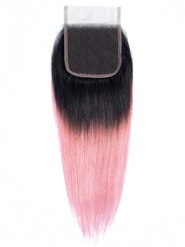 Sahar Essential Virgin Remy Human Hair Top Lace Closure 4" x 4" (8A) - Straight #Pink Pastel 10 inch