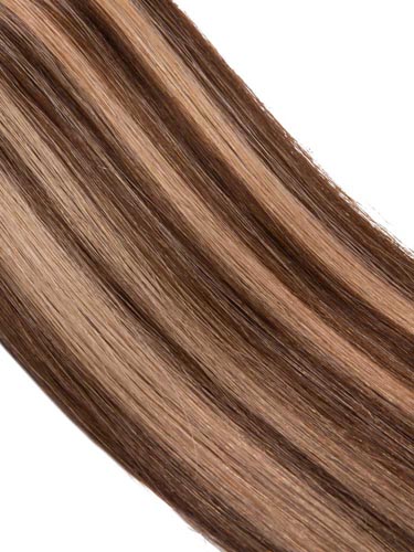 VL Tape In Hair Extensions - 20 pieces x 4cm #4/27-Chocolate Brown with Strawberry Blonde 18 inch