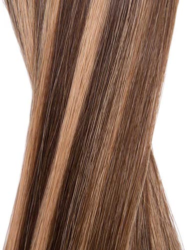 VL Tape In Hair Extensions - 20 pieces x 4cm #4/27-Chocolate Brown with Strawberry Blonde 18 inch