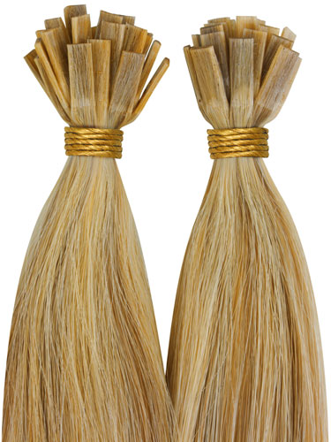 VLII Pre Bonded Flat Tip Remy Hair Extensions #10/22/613-Medium Ash Brown/Medium Blonde/Lightest Blonde Mix 18 inch