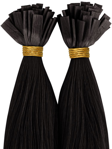 VLII Pre Bonded Flat Tip Remy Hair Extensions #1B-Natural Black 18 inch