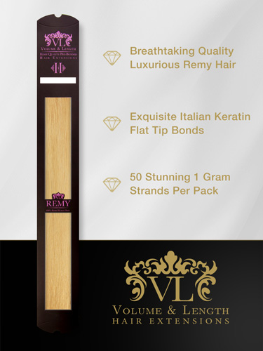 VLII Pre Bonded Flat Tip Remy Hair Extensions #22-Medium Blonde 18 inch