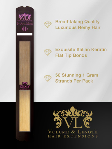 VLII Pre Bonded Flat Tip Remy Hair Extensions #T18/22 18 inch