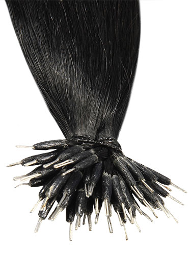 VL Pre Bonded Nano Tip Remy Hair Extensions #1-Jet Black 14 inch