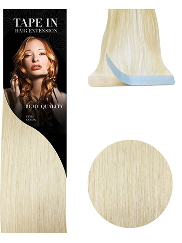 VL Tape In Hair Extensions - 10 pieces x 8cm #613-Lightest Blonde 18 inch