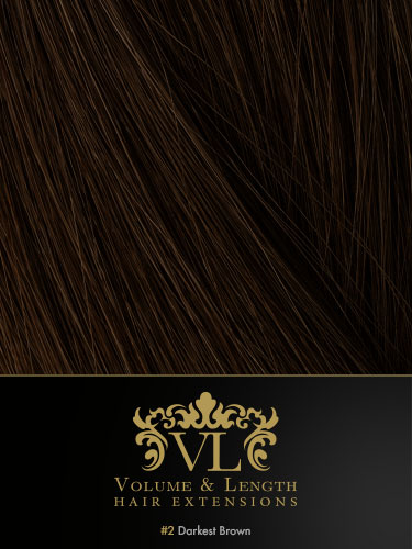 VLII Remy Weft Human Hair Extensions #2-Darkest Brown 16 inch 100g