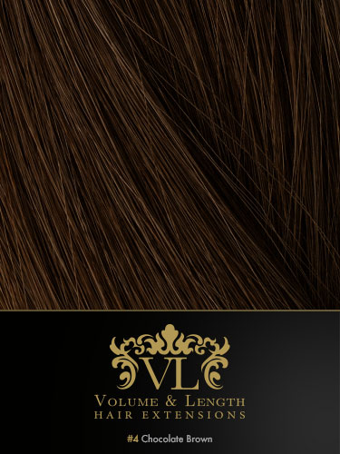 VLII Remy Weft Human Hair Extensions #4-Chocolate Brown 16 inch 100g