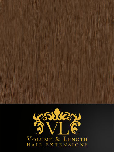 VL Remy Weft Human Hair Extensions #8-Light Brown 14 inch 100g