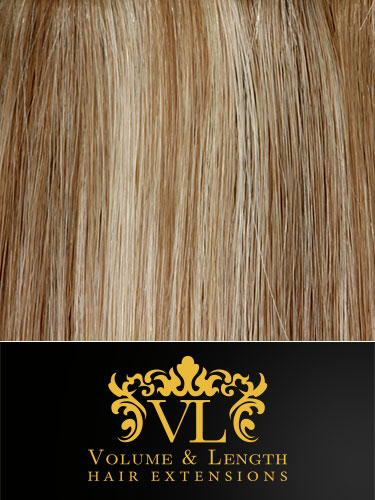 VL Remy Weft Human Hair Extensions #6/613-Medium Brown with Lightest Blonde Highlights 22 inch 100g