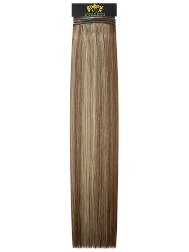 VL Remy Weft Human Hair Extensions #6/613-Medium Brown with Lightest Blonde Highlights 18 inch 150g