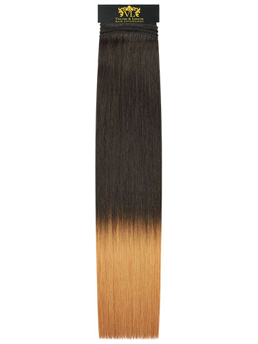 VL Remy Weft Human Hair Extensions #T2/27-Dip Dye Darkest Brown to Strawberry Blonde 22 inch 100g