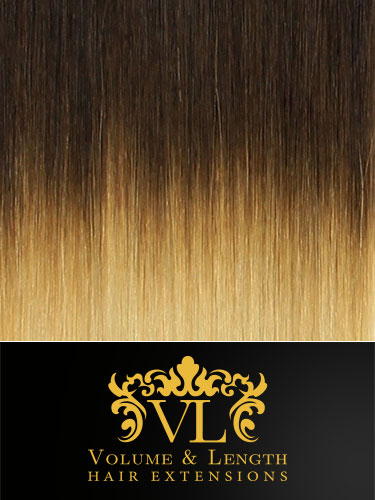 VL Remy Weft Human Hair Extensions #T4/613-Dip Dye Chocolate Brown to Lightest Blonde 22 inch 50g