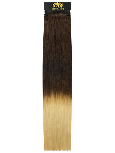 VL Remy Weft Human Hair Extensions #T4/613-Dip Dye Chocolate Brown to Lightest Blonde 22 inch 100g