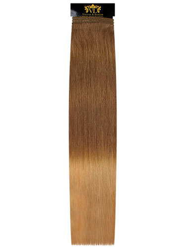 VL Remy Weft Human Hair Extensions #T7/14-Dip Dye Chestnut Brown to Caramel 22 inch 150g